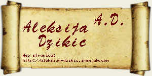 Aleksija Džikić vizit kartica